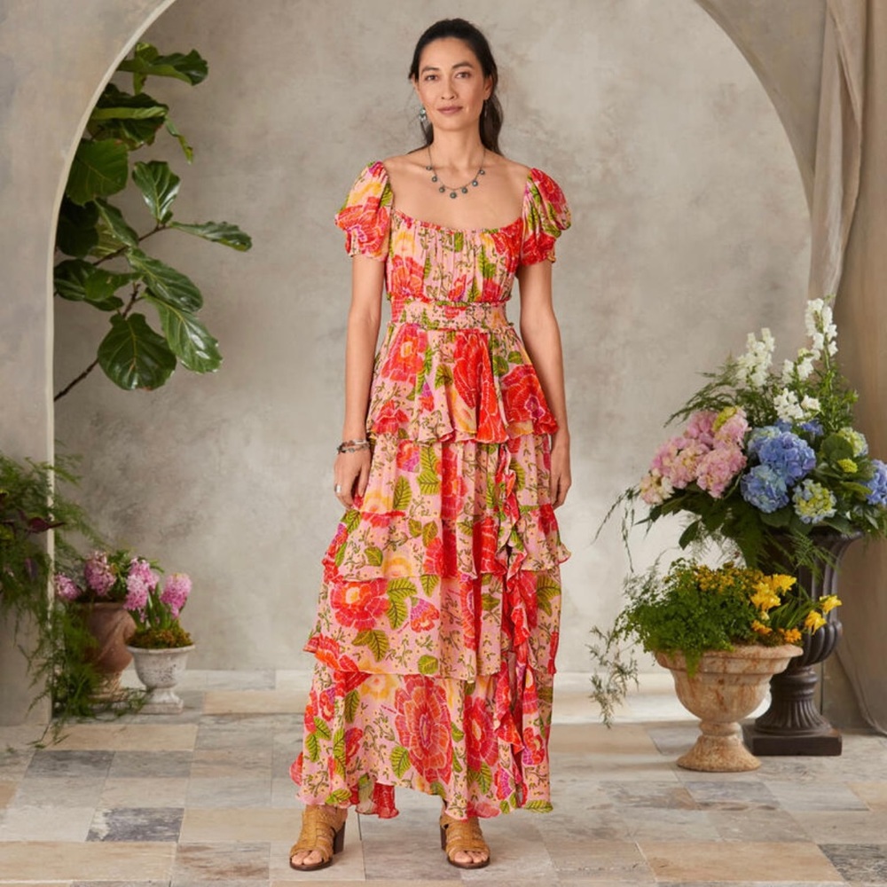 Floral Ruffle Maxi Dress